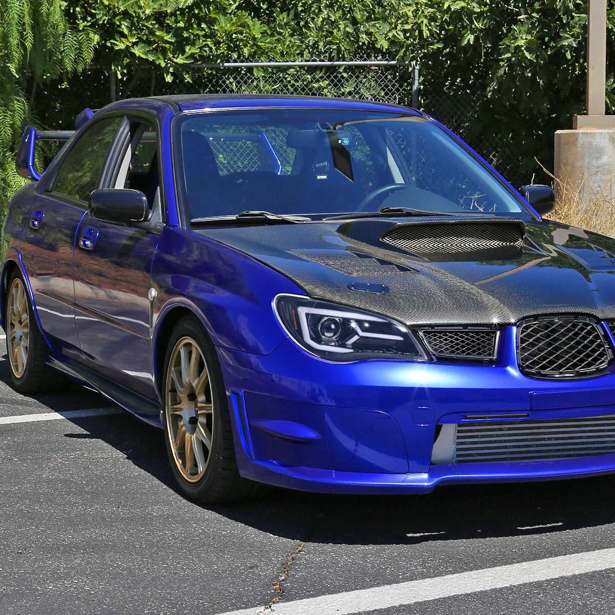 2006-2007 Subaru Impreza WRX STI LED Bar Sequential Turn Signal Projector Headlights (Glossy Black Housing/Clear Lens)