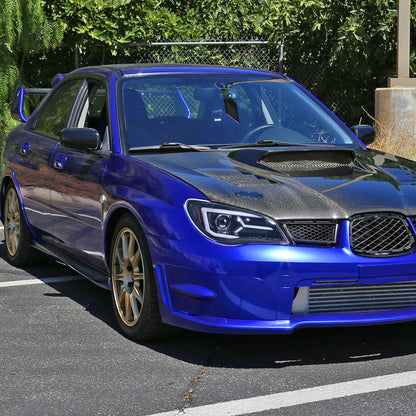 2006-2007 Subaru Impreza WRX STI LED Bar Sequential Turn Signal Projector Headlights (Glossy Black Housing/Clear Lens)