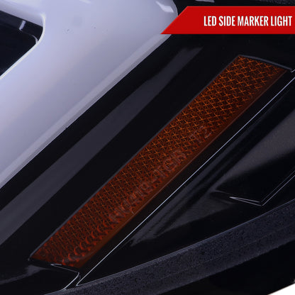 2006-2007 Subaru Impreza WRX STI LED Bar Sequential Turn Signal Projector Headlights (Glossy Black Housing/Smoked Lens)