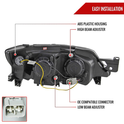 2008-2014 Subaru Impreza WRX/ 2008-2011 Outback Sport LED Bar Projector Headlights (Chrome Housing/Clear Lens)