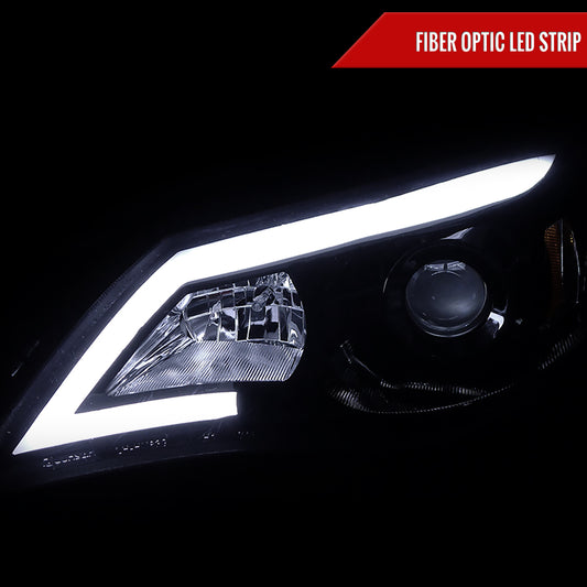 2008-2014 Subaru Impreza WRX / 2008-2011 Outback Sport LED Bar Projector Headlights (Glossy Black Housing/Smoked Lens)