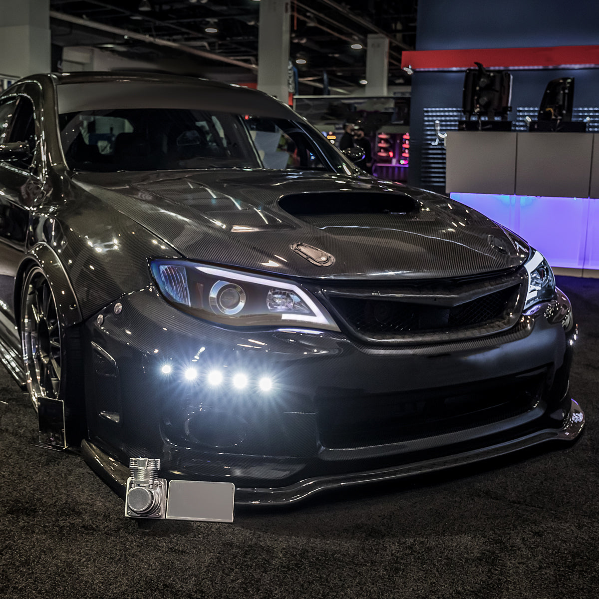 2008-2014 Subaru Impreza WRX / 2008-2011 Outback Sport LED Bar Projector Headlights (Matte Black Housing/Clear Lens)