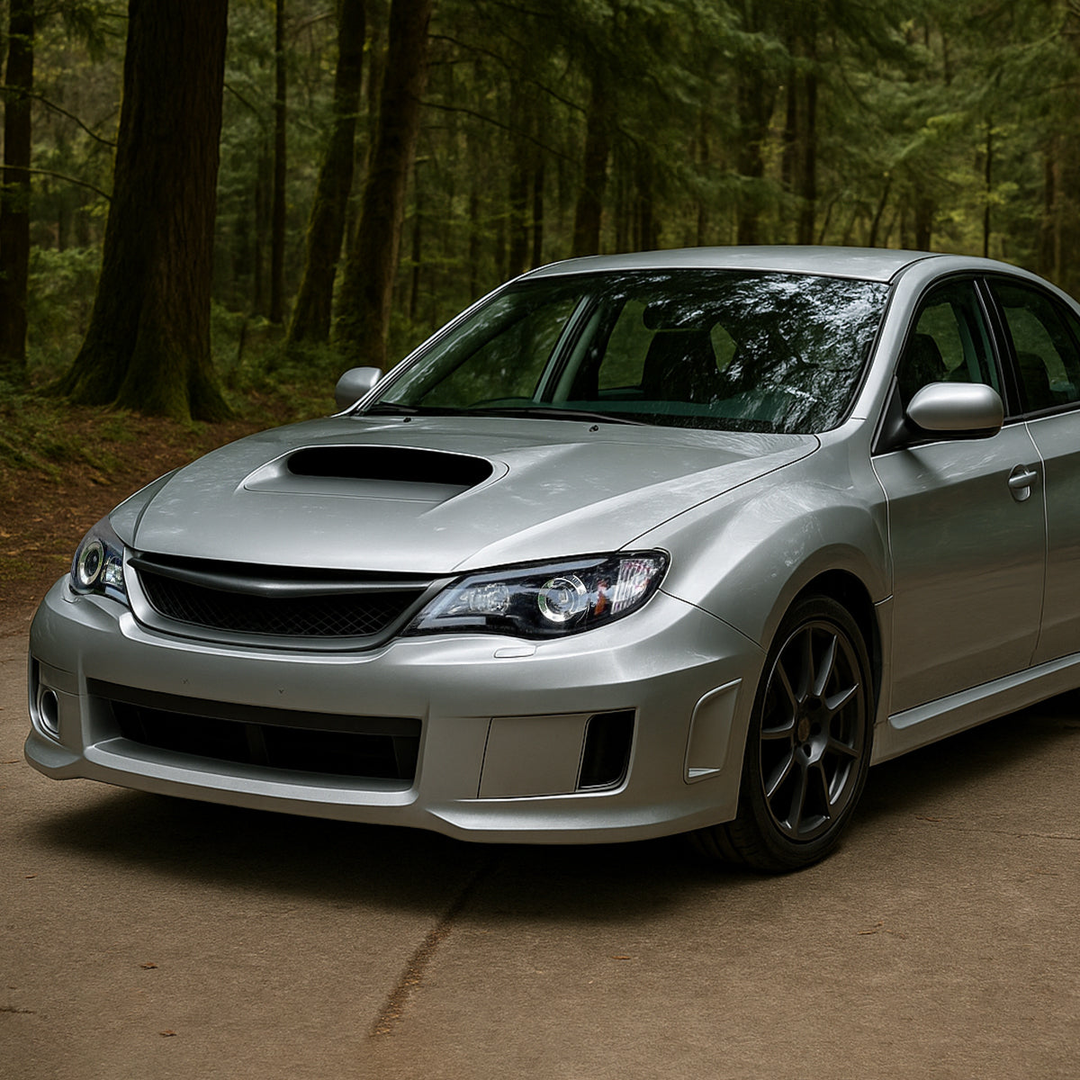 2008-2014 Subaru Impreza WRX / 2008-2011 Outback Sport LED Bar Projector Headlights (Matte Black Housing/Clear Lens)