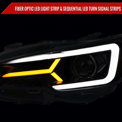 2015-2021 Subaru Impreza WRX/STI LED Bar Sequential Turn Signal (Glossy Black Housing/Smoked Lens)