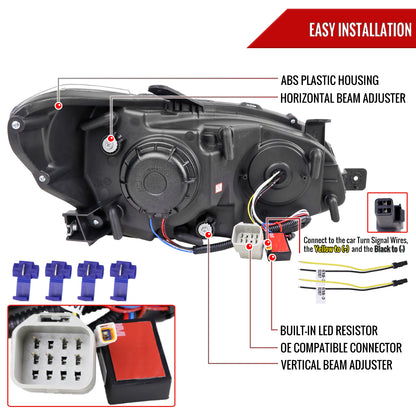 2015-2021 Subaru Impreza WRX/STI LED Bar Sequential Turn Signal (Glossy Black Housing/Smoked Lens)