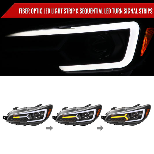 2015-2021 Subaru Impreza WRX/STI LED Bar Sequential Turn Signal (Matte Black Housing/Clear Lens)