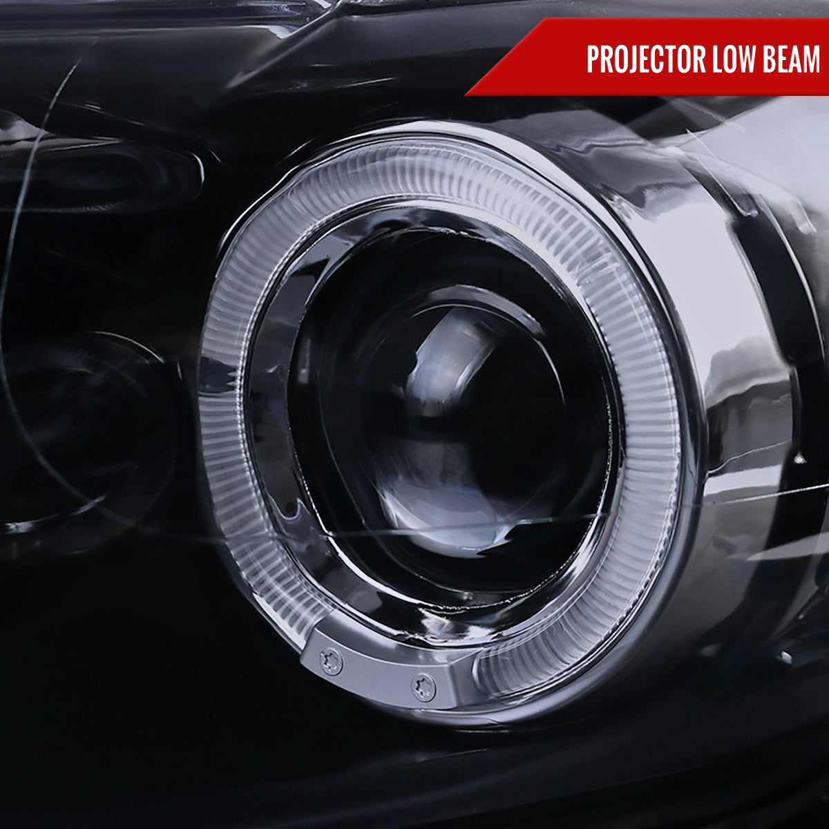 2008-2010 Scion xB Single Halo Projector Headlights (Glossy Black Housing/Smoked Lens)