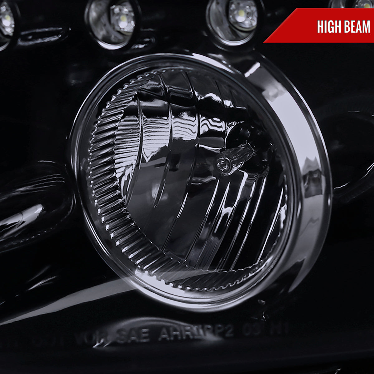 2008-2010 Scion xB Single Halo Projector Headlights (Glossy Black Housing/Smoked Lens)