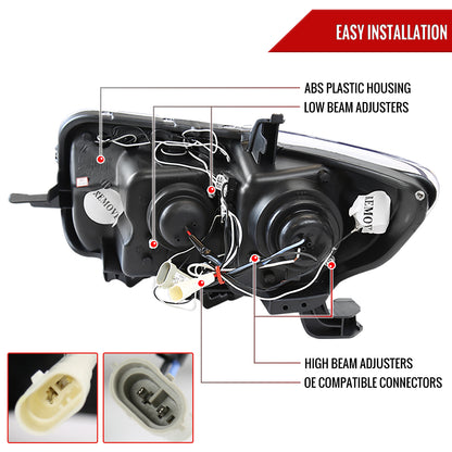 2008-2010 Scion xB Single Halo Projector Headlights (Glossy Black Housing/Smoked Lens)