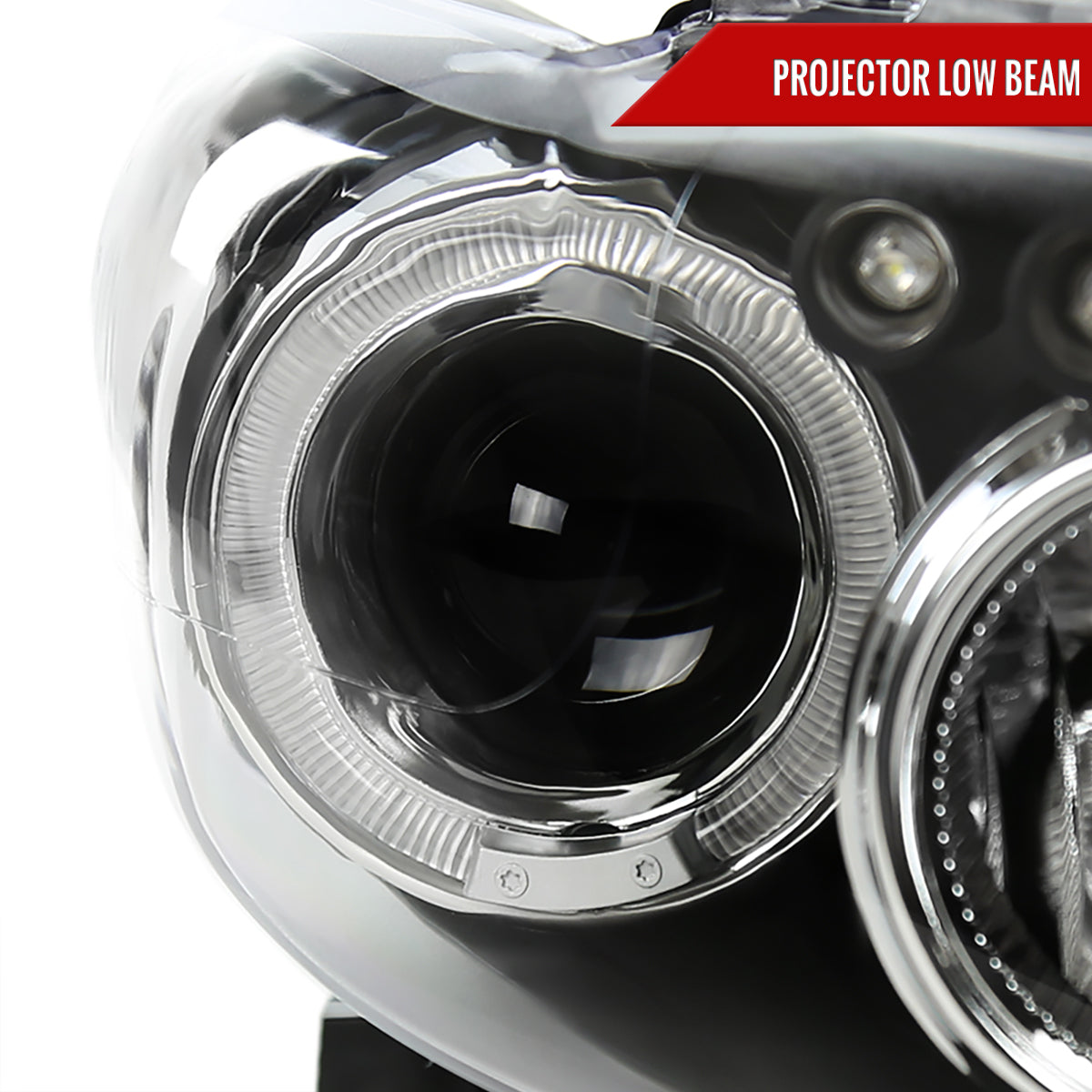 2008-2010 Scion xB Single Halo Projector Headlights (Matte Black Housing/Clear Lens)