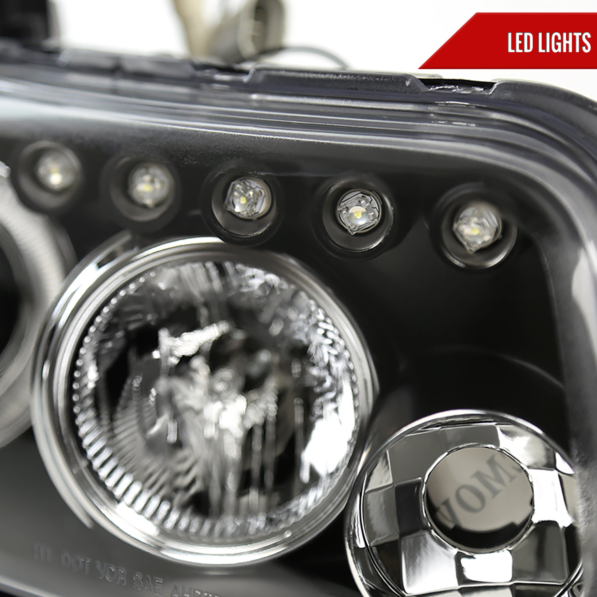 2008-2010 Scion xB Single Halo Projector Headlights (Matte Black Housing/Clear Lens)