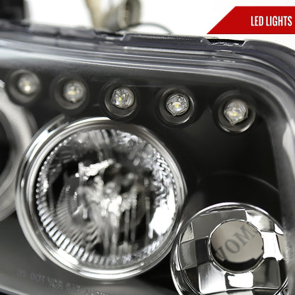 2008-2010 Scion xB Single Halo Projector Headlights (Matte Black Housing/Clear Lens)