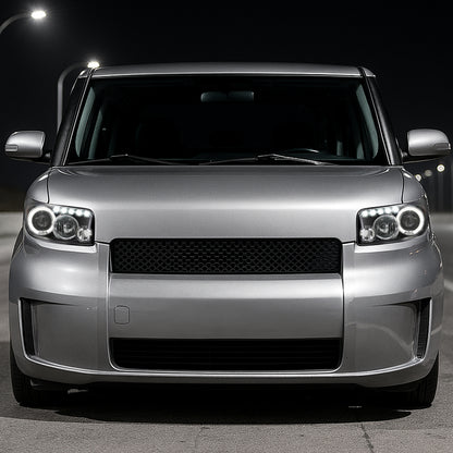 2008-2010 Scion xB Single Halo Projector Headlights (Matte Black Housing/Clear Lens)