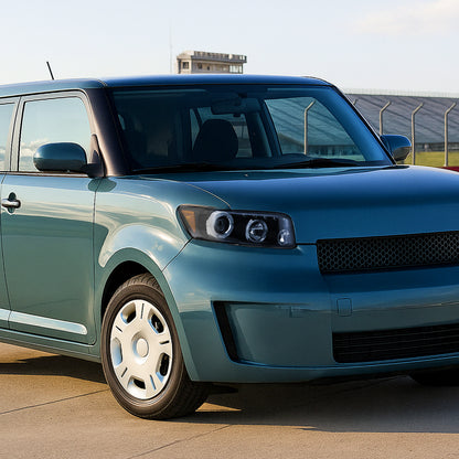 2008-2010 Scion xB Single Halo Projector Headlights (Matte Black Housing/Clear Lens)