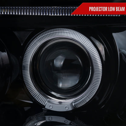 2005-2015 Nissan Xterra Dual Halo Projector Headlights (Glossy Black Housing/Smoked Lens)