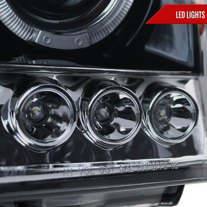 2005-2015 Nissan Xterra Dual Halo Projector Headlights (Glossy Black Housing/Smoked Lens)