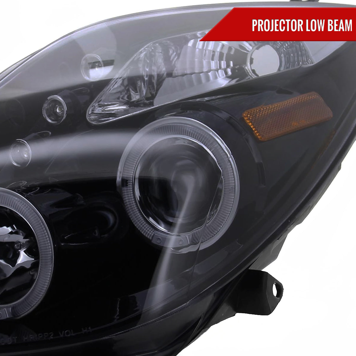 2006-2008 Toyota Yaris Dual Halo Projector Headlights (Glossy Black Housing/Smoked Lens)
