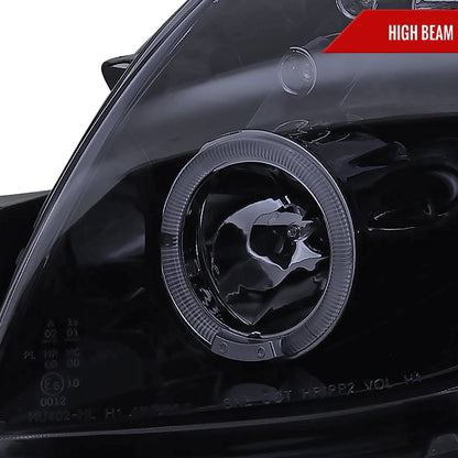 2006-2008 Toyota Yaris Dual Halo Projector Headlights (Glossy Black Housing/Smoked Lens)