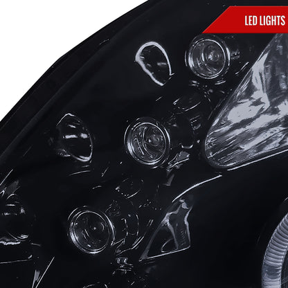 2006-2008 Toyota Yaris Dual Halo Projector Headlights (Glossy Black Housing/Smoked Lens)