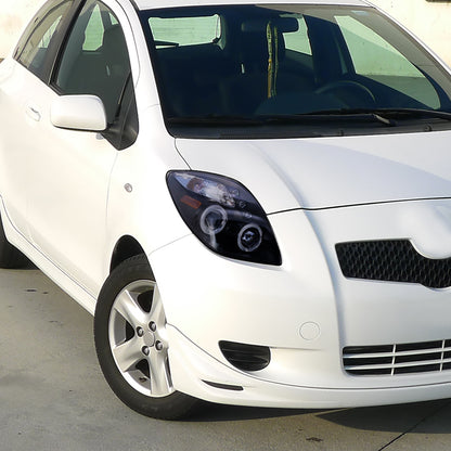 2006-2008 Toyota Yaris Dual Halo Projector Headlights (Glossy Black Housing/Smoked Lens)