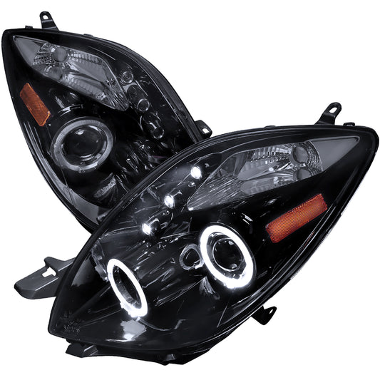 2006-2008 Toyota Yaris Dual Halo Projector Headlights (Glossy Black Housing/Smoked Lens)