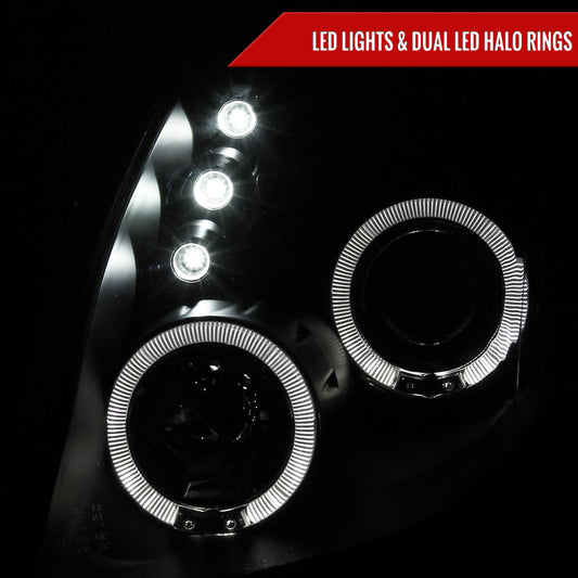 2006-2008 Toyota Yaris Dual Halo Projector Headlights (Matte Black Housing/Clear Lens)