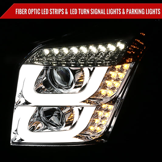 2015-2020 GMC Yukon/Yukon XL LED U-Bar Projector Headlights (Chrome Housing/Clear Lens)