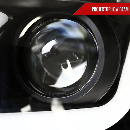 2015-2020 GMC Yukon/Yukon XL LED U-Bar Projector Headlights w/ LED Turn Signal Lights (Matte Black Housing/Clear Lens)