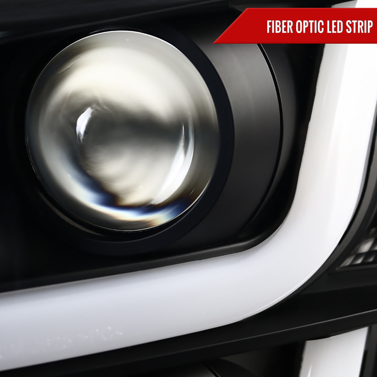 2015-2020 GMC Yukon/Yukon XL LED U-Bar Projector Headlights w/ LED Turn Signal Lights (Matte Black Housing/Clear Lens)