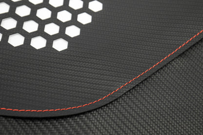 OLM Carbon Look Kick Guard Protection Set with Red Stitching (Non HK Equipped) - 2015-2021 Subaru STI