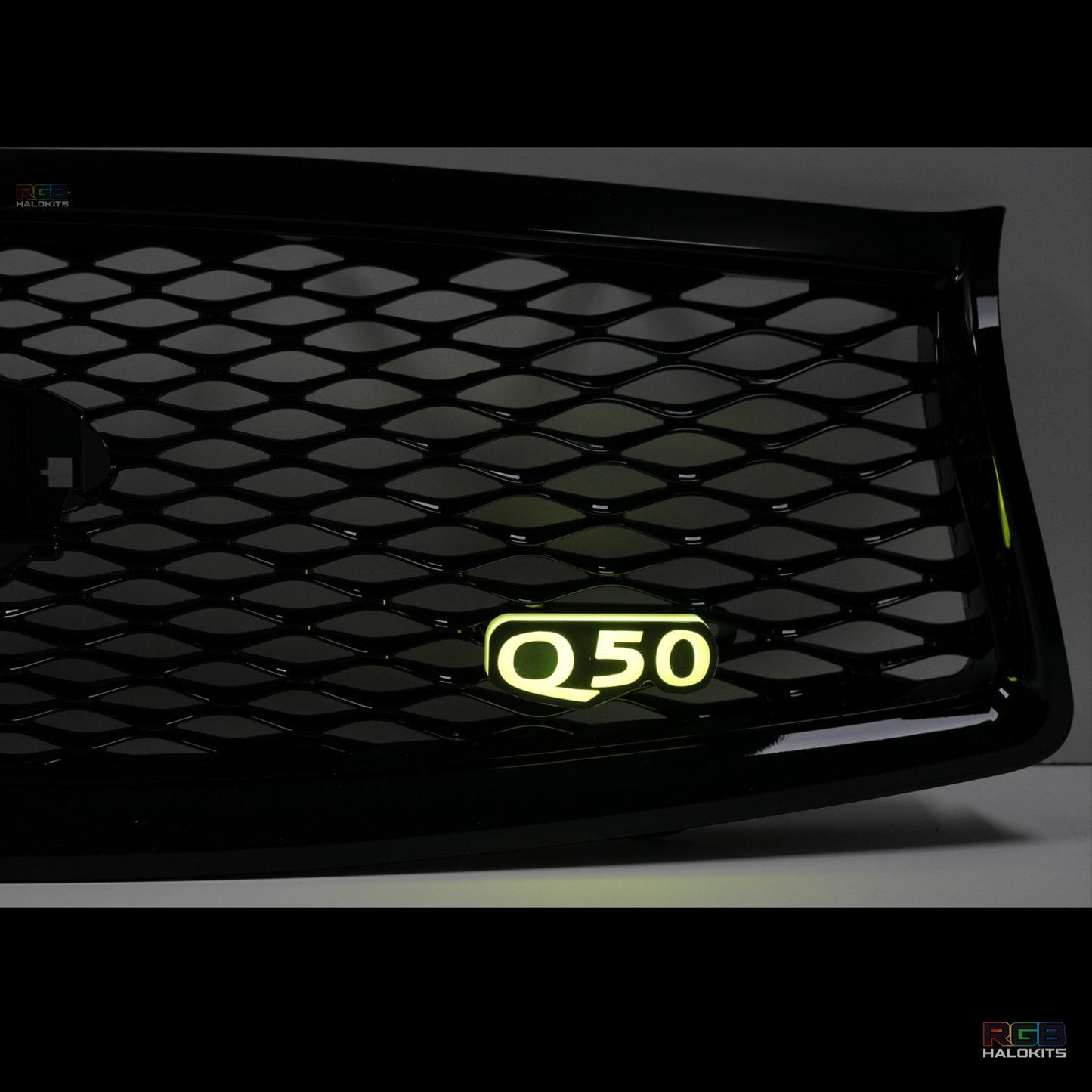 Q50 LED Emblem Badge: Multicolor Flow
