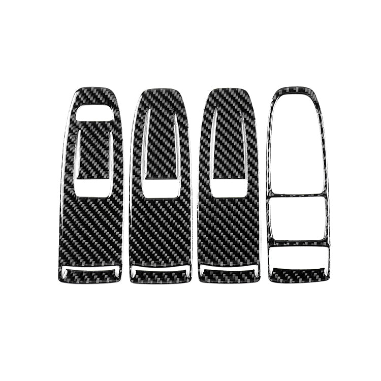 JDMuscle [22-25 WRX] P&S Series Carbon Fiber Window Switch Trim Covers 4 PC | Black Carbon Fiber/ Red Carbon Fiber