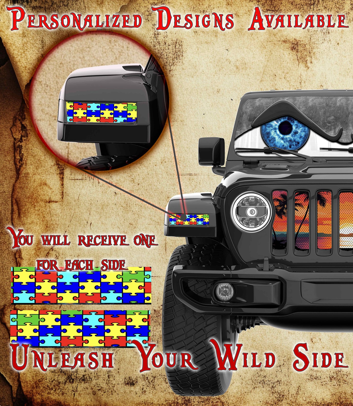 Autism Jl and Gladiator Turn signal decal. 41