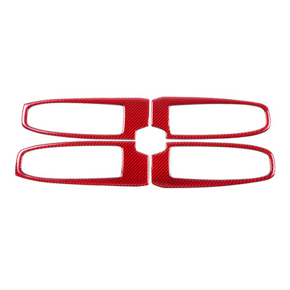 JDMuscle [22-25 WRX] P&S Series Carbon Fiber Window Switch Trim Covers 4 PC | Black Carbon Fiber/ Red Carbon Fiber