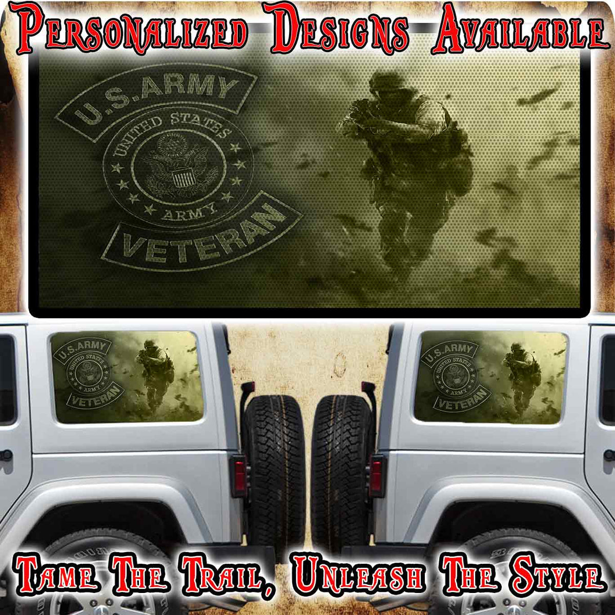 Army Rear Window Graphics US Army Rear quarter window see through graphic. – NTXGlow
