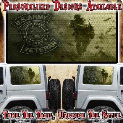 US Army Rear quarter window see through graphic.