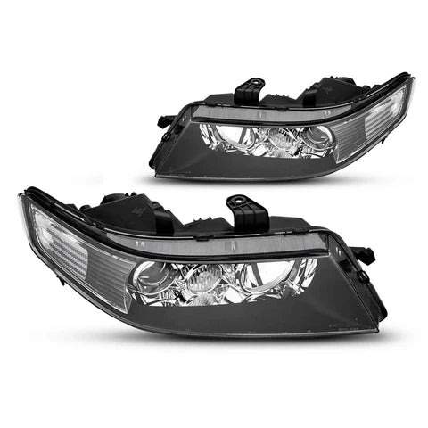 2004 - 2008 Acura TSX black housing CLEAR reflector headlights