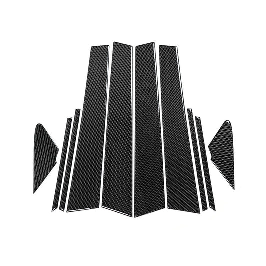 JDMuscle [22-25 WRX] P&S Series Carbon Fiber Exterior Pillar Covers 10 PC | Black Carbon Fiber/ Red Carbon Fiber