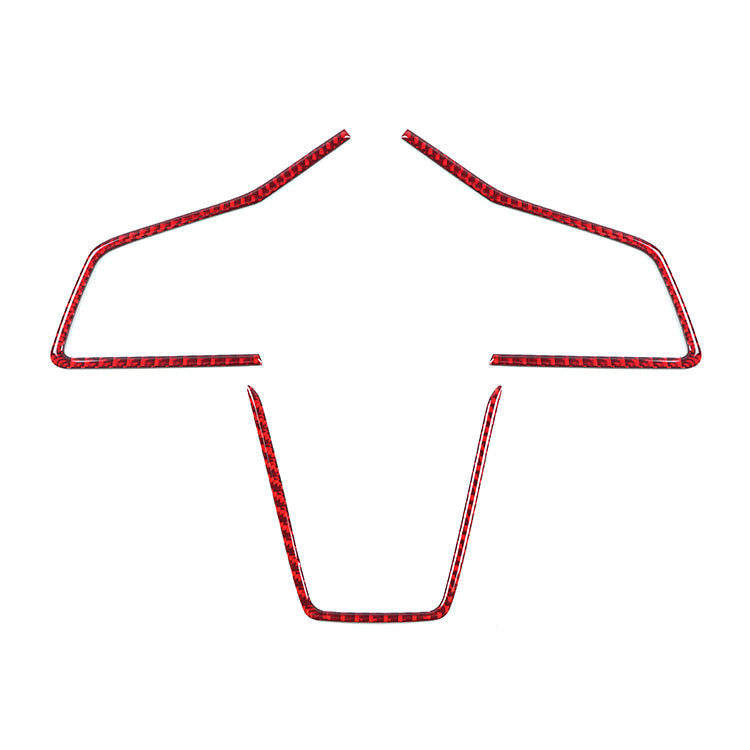 JDMuscle [22-25 WRX] P&S Series Carbon Fiber Steering Wheel Trim Covers 3 PC | Black Carbon Fiber/ Red Carbon Fiber