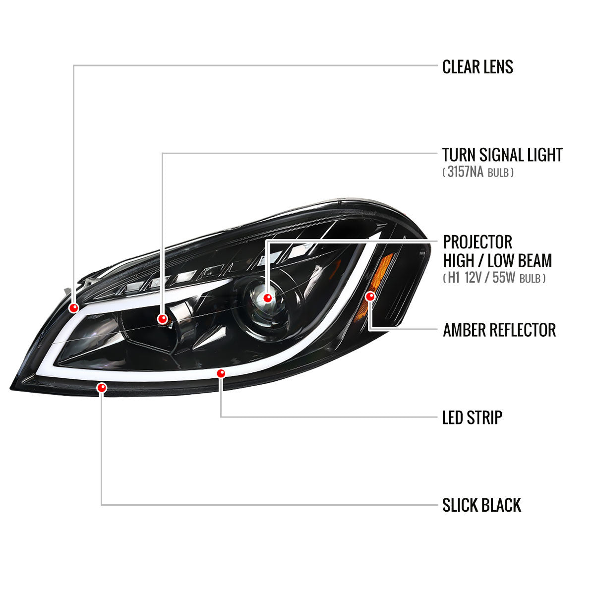 NTXGLOW RGB headlights (2006-2013 Chevrolet Impala / 2014-2015 Impala Limited / 2006-2007 Monte Carlo)