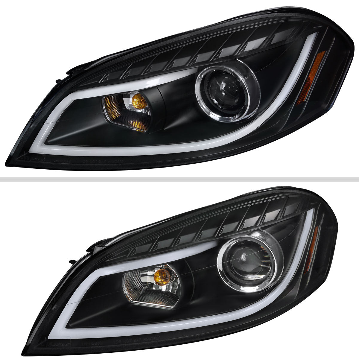 NTXGLOW RGB black headlights (2006–2013 Chevrolet Impala / 2014–2015 Impala Limited / 2006–2007 Monte Carlo)