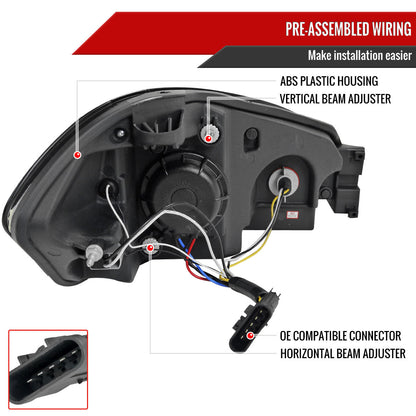 NTXGLOW RGB black headlights (2006–2013 Chevrolet Impala / 2014–2015 Impala Limited / 2006–2007 Monte Carlo)