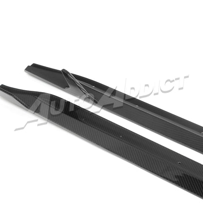 2021-2026 BMW G80 M3 Dry Gloss Double Sided Carbon Fiber V1 Side Skirts Pair