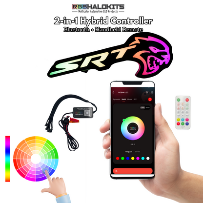 SRT Hellcat LED Emblem Badge: (Multicolor)