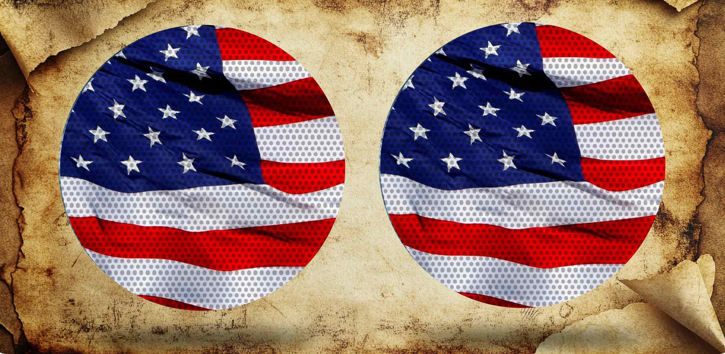 Merica round headlight decals 165