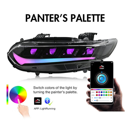 OPEN BOX - RGB Headlight For Honda Accord 10th Gen 2018-2021 LX/EX/EXL/Sport/SE