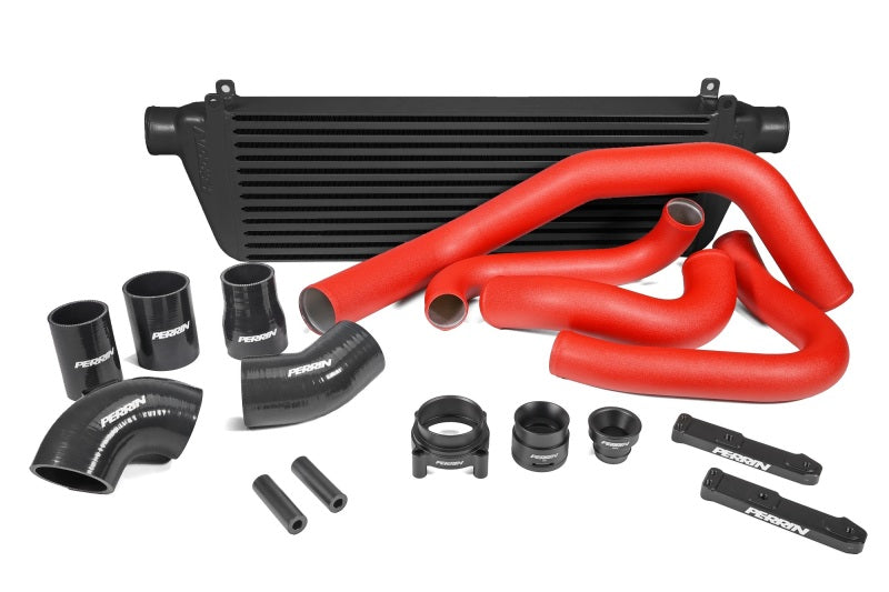 Perrin [22-25 WRX] Front Mount Intercooler Kit | Red Tubes & Black Core | PSP-ITR-441BK/RD
