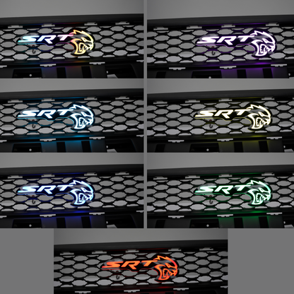 SRT Hellcat LED Emblem Badge: (Multicolor)