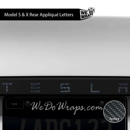3M Carbon Fiber Tesla Emblem Decals (Front + Back) | Model S