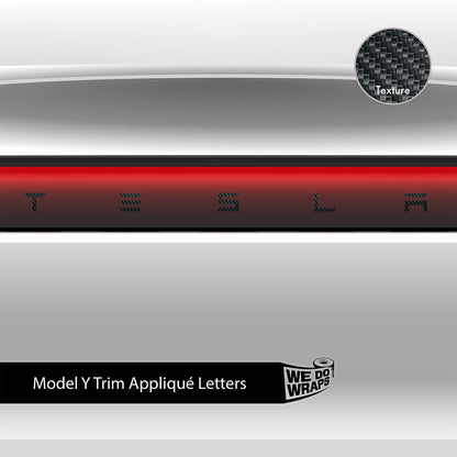 3M Carbon Fiber Tesla Emblem Decals (Front + Back) | Model Y